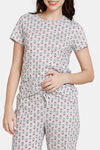 Zivame Basics Knit Cotton Pyjama Set - Gray Violet — thumbnail 6